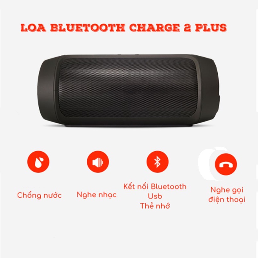 ⚡FREESHIP⚡ Loa Charge 2+, Loa Bluetooth Mini Nhỏ Gọn, Kết Nối Không Dây Gắn Thẻ Nhớ và USB