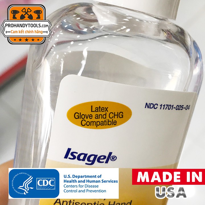 Gel Rửa Tay Khô Isagel Coloplast 118ml Dưỡng Ẩm Da Tay - Made In USA