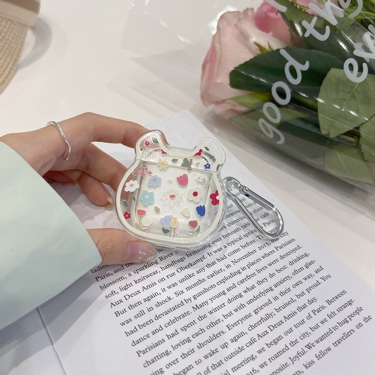 Vỏ Bảo Vệ Hộp Sạc Tai Nghe Bluetooth airpods 1/2 pro Bằng tpu Mềm Họa Tiết Hoạt Hình Gấu/Hoa Nhiều Màu Dễ Thương