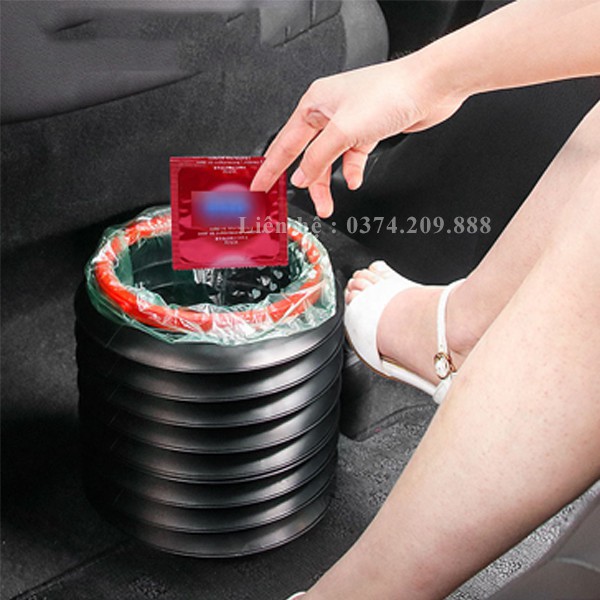 Thùng rác gấp gọn mini để rác co giãn trên ô tô, thùng rác tiện lơi. Sản phẩm có sẵn.