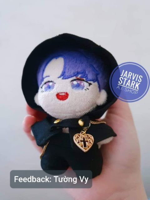 Măng tô yếm cho doll 10cm