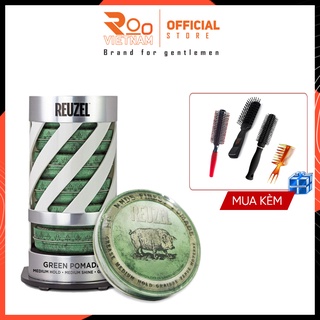 Sáp Tạo Kiểu Cho Tóc Dày, Tóc Rễ Tre Gốc Dầu Giữ Nếp Vừa Reuzel Green Pomade RooVietnam Độ Bóng Cao, Hương Táo và Bạc Hà