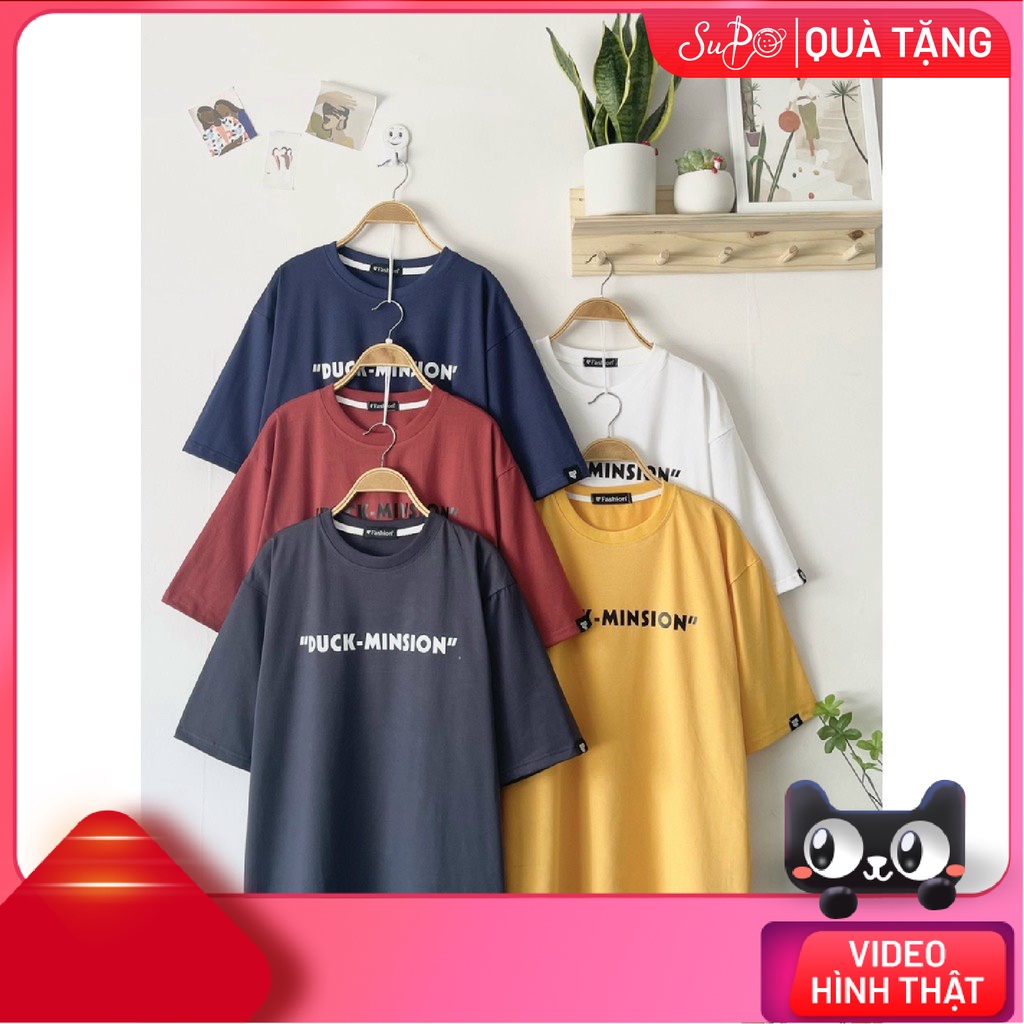 Áo thun tay lỡ, in chữ Duck-Minsion, form rộng, Nam nữ đều mặc được (Supo Shop)