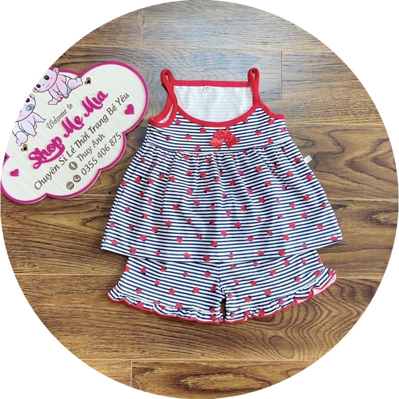 Bộ hai dây cho bé gái - Chất cotton mềm mát