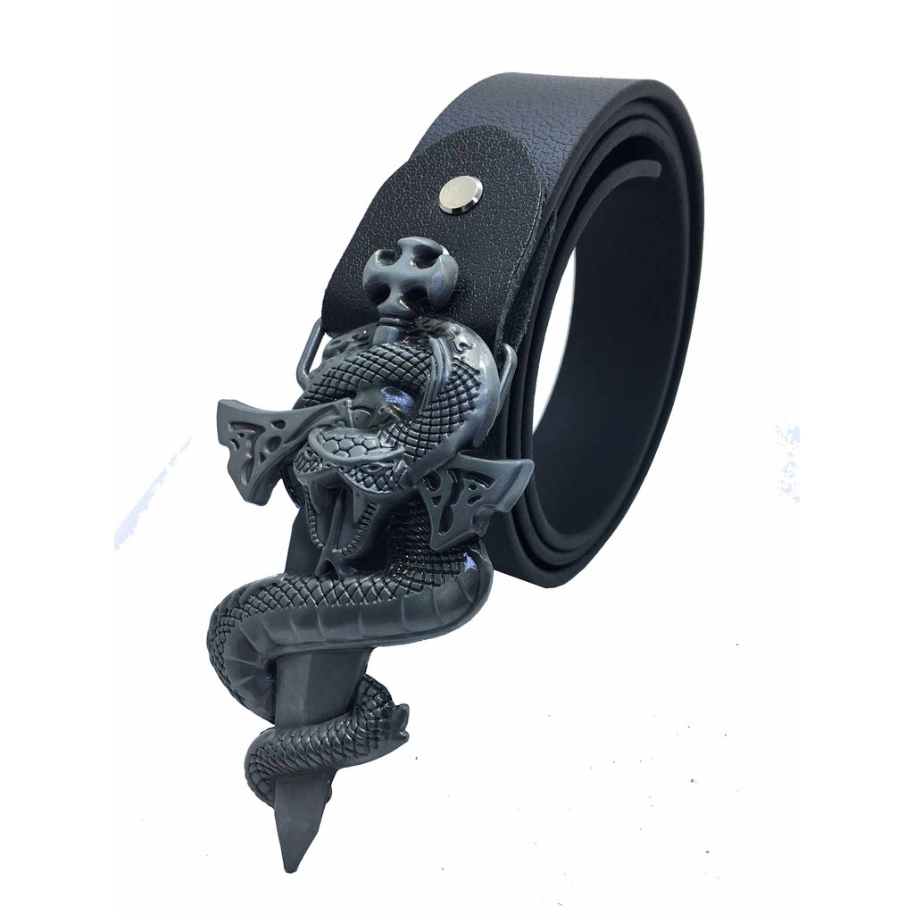 Thắt Lưng Nam Da Bò Khóa Kiếm &amp; Rắn DLKRK_01