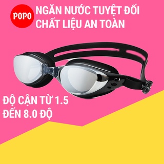 Kính bơi cận thị, kính bơi có độ 1,5 đến 8.0 độ cho người lớn, trẻ em POPO 610 chống UV, chống sương mờ
