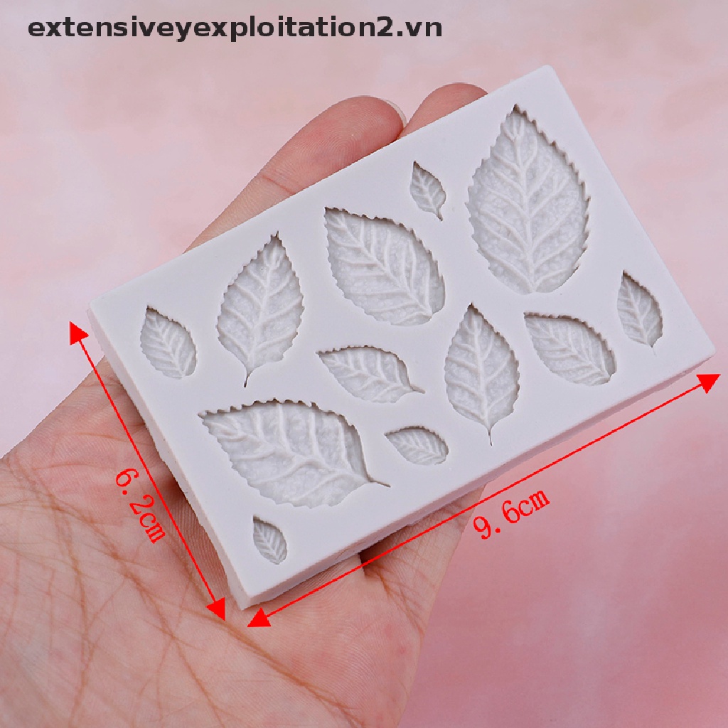 Bộ 2 khuôn silicone tạo hình lá hoa hồng làm bánh