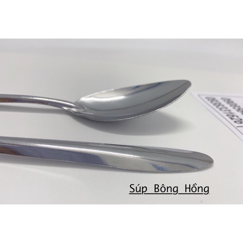 [SIÊU SẬP SÀN] Bộ 10 Muỗng cơm bông hồng cán dài bầu | Hàng INOX 304 không gỉ