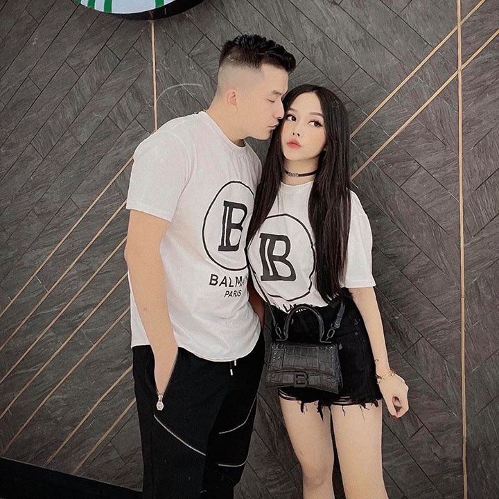 Áo Thun Đôi Tình Nhân In Chữ IB Paris 2 Màu Trắng Đen MYROSE169