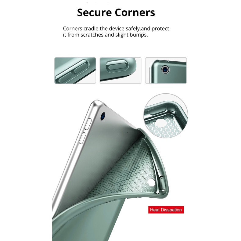 Ốp da silicone dẻo có giá đỡ có thể gấp cho Huawei MatePad T10s T10 10.1" AGS3-L09/AGS3-W09 AGR-L09/W09