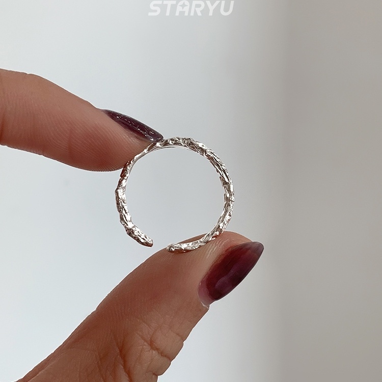 Nhẫn hở mạ bạc S925 hình cành cây độc đáo