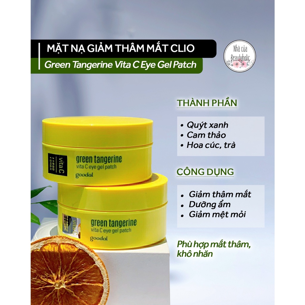 Mặt mạ mắt giảm thâm GOODAL Green Tangerine Vita C Eye Gel Patch