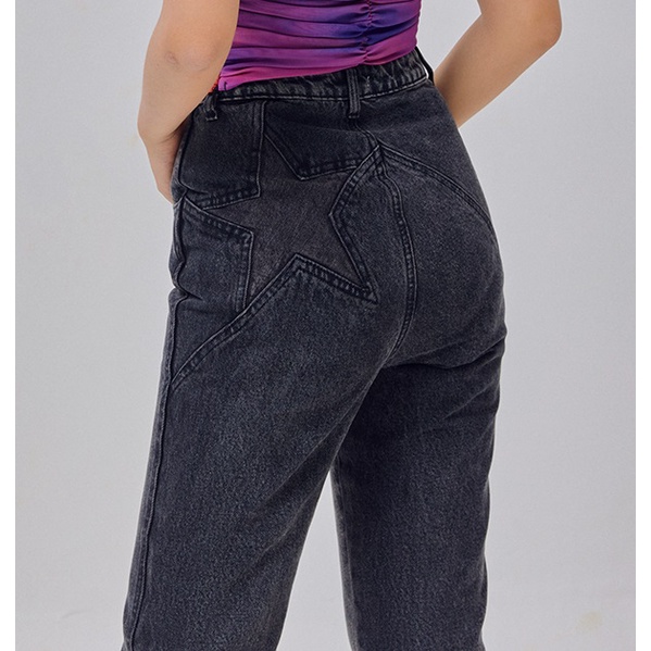 Quần jeans SheByShj màu đen họa tiết ngôi sao - Black Kyla Jeans