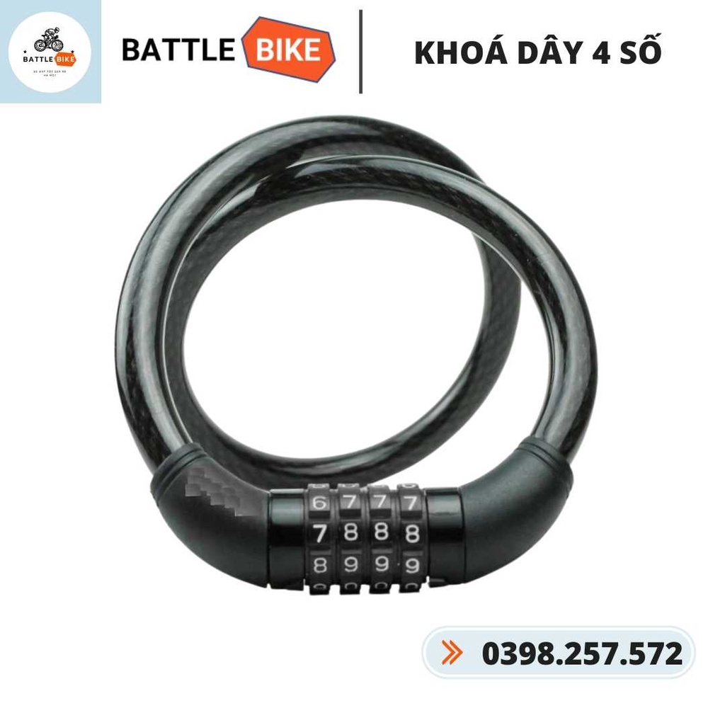 KHOÁ DÂY LÕI THÉP - MÃ 4 SỐ
