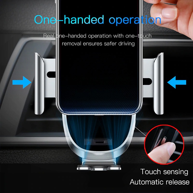 Giá đỡ điện thoại Baseus Smart Car tích hợp cảm biến tự động khóa giữ thiết kế kim loại và kinh cho điện thoạị 4.7-6.5' | BigBuy360 - bigbuy360.vn