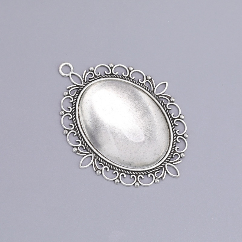 Set 10 Mặt Dây Chuyền Bằng Hợp Kim Kim Loại Tráng Gương Trong Suốt Phong Cách Vintage