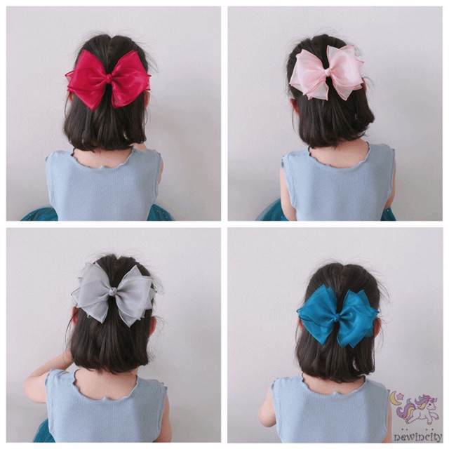 Kẹp Nơ Xinh Xắn Phong Cách Hàn Quốc Cho Bé Gái