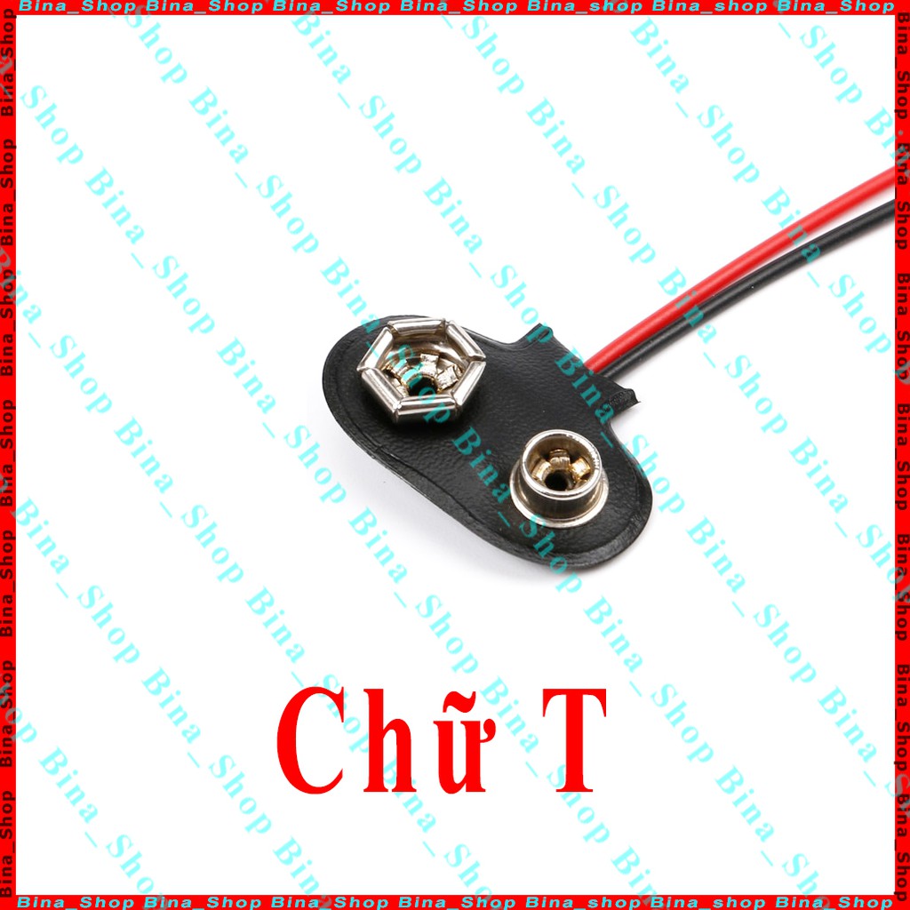 Đế pin 9v có dây dài 15cm Cáp nối pin 9V chữ I chữ T tự chọn