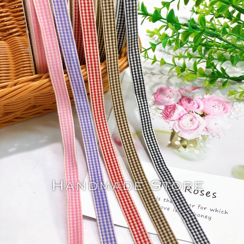 Ruy băng caro nhí Style Hàn Quốc