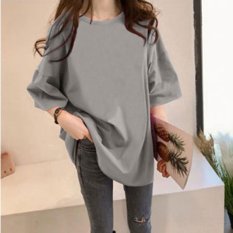 Áo Thun Tay Ngắn Màu Trơn Phong Cách Hàn Quốc Thời Trang Mùa Hè