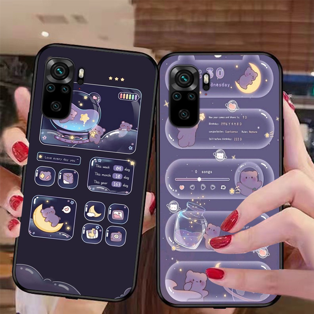 Ốp lưng điện thoại Xiaomi redmi note 10 / note 10 pro bộ gấu tím may mắn