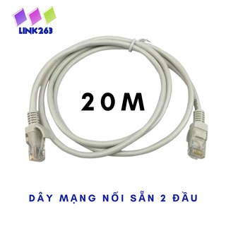 Dây Cáp Mạng Đúc Sẵn 2 Đầu RJ45 CAT5E Dài 20m - Dây Mạng Kết Nối LAN Bấm Sẵn 2 Đầu