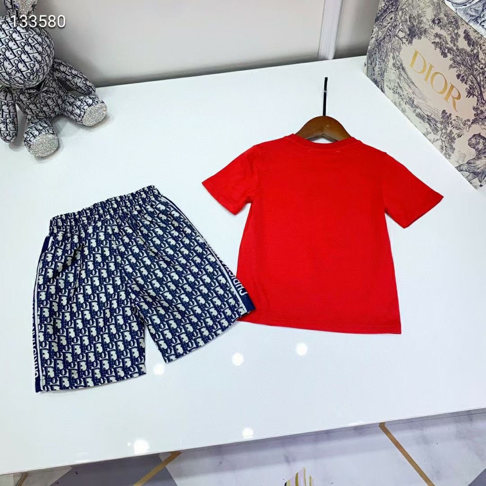 Không Có Nhãn Hiệu Trên Quần ÁoSet Đồ Thể Thao 2 Món Gồm Áo Thun Tay Ngắn + Quần Short Cotton Thời Trang Mùa Hè Cho Bé Trai/Gái