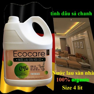 Ecocare- Combo 2 can size 4 lit Nước lau sàn 100% organic, tinh dầu sả chanh và bồ hòn , xuất khẩu thị trường Đức,