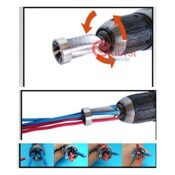 Đầu xoắn nối dây điện 4mm lắp máy khoan- 4 lỗ 5 dây ❤️freeship❤️
