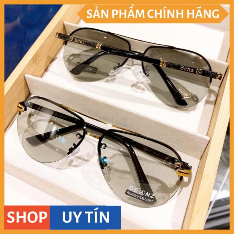 Mắt kính mát nam đổi màu dùng cả ngày và đêm tròng Polaroid chống tia UV - Kính mát nam đổi màu cao cấp BDMER767