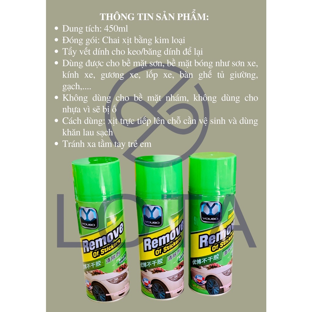 CHAI XỊT CHẤT TẨY KEO ĐA NĂNG, đánh bay vết nhờn dính do keo, dung dịch tẩy bẩn băng dính bình vệ sinh bề mặt sau gỡ keo