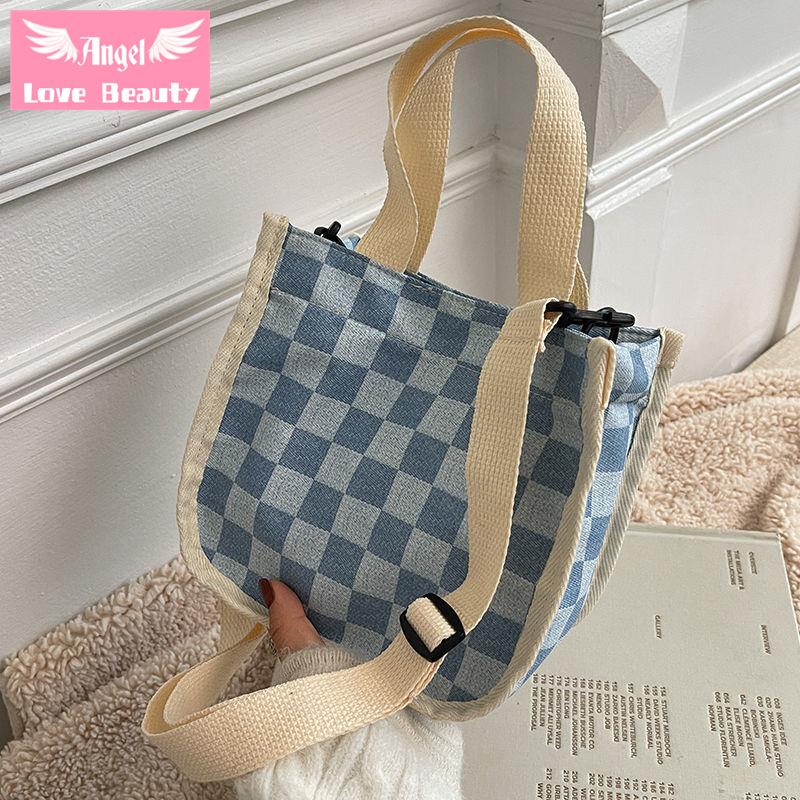 Angel~ [Hàng Có Sẵn] Túi Đựng Mỹ Phẩm Cỡ Nhỏ Phong Cách Nhật Bản Chất Denim Dễ Phối Đồ Thời Trang Mùa Thu Cho Nữ