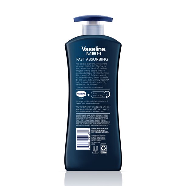 Dưỡng thể cho cơ thể & mặt nam giới Vaseline Men Fast Absorbing Body & Face Lotion 600ml