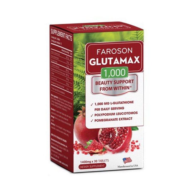 Viên Uống Giảm Nám Trắng Da Chống Nắng Faroson Glutamax 1000 Hộp 30 Viên