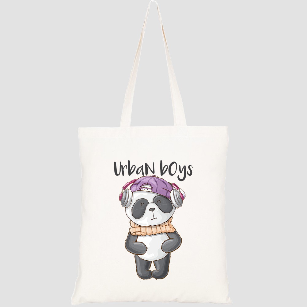 Túi vải tote canvas HTFashion in hình animal cute panda HT202