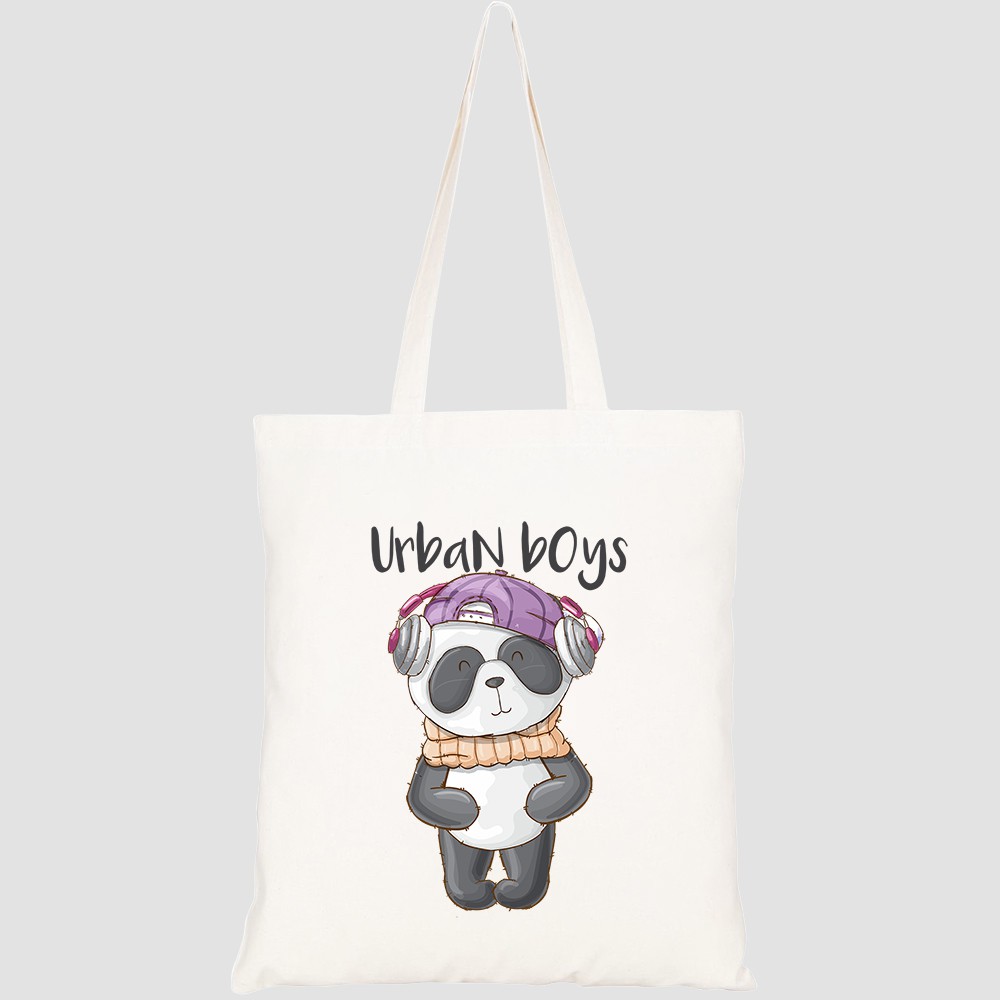 Túi vải tote canvas HTFashion in hình animal cute panda HT202