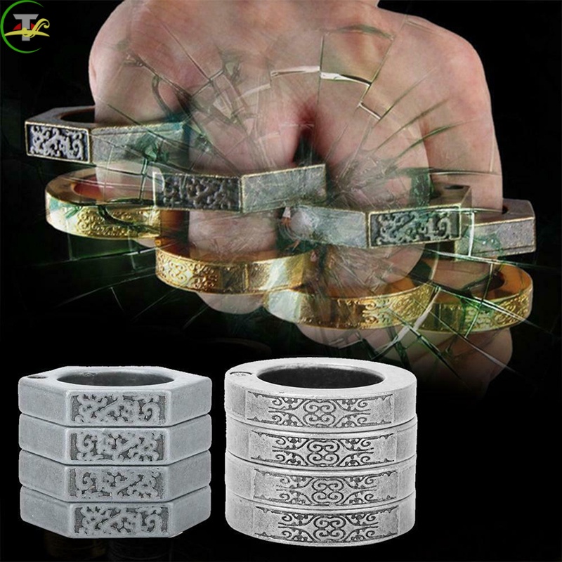 Nhẫn 4 Ngón Hình Lục Giác Cổ Điển Đa Chức Năng Dành Cho Nam Nữ Khi Đi Leo Núi Ngoài Trời