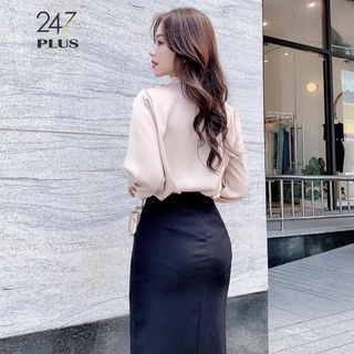 Áo Sơ Mi Lụa Cổ V Đính Ngọc