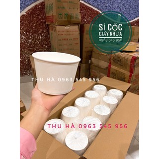 1 thùng 500 bát tô giấy trắng 1000ml đựng bún phở kèm nắp