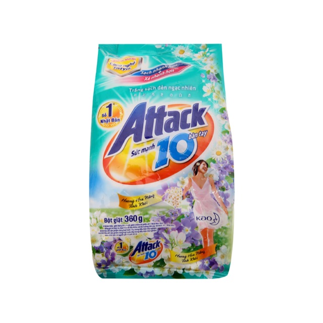 Bột giặt attack 360g hương hoa nắng tinh khôi