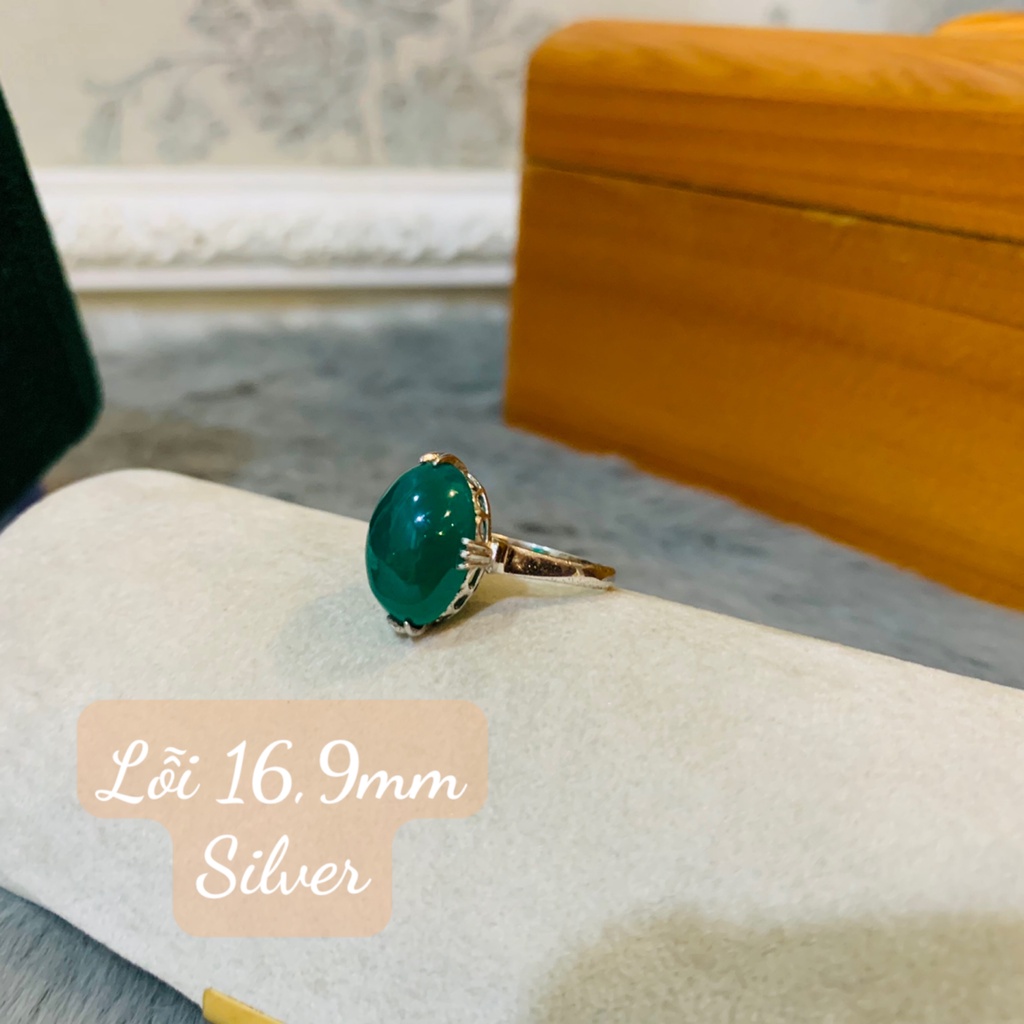 NL1. Nhẫn Agate vintage oval nước đậm trong | Độc lạ | Vintage Necklace|| Si Nhật | Japan | 2HAND | trang sức nhật