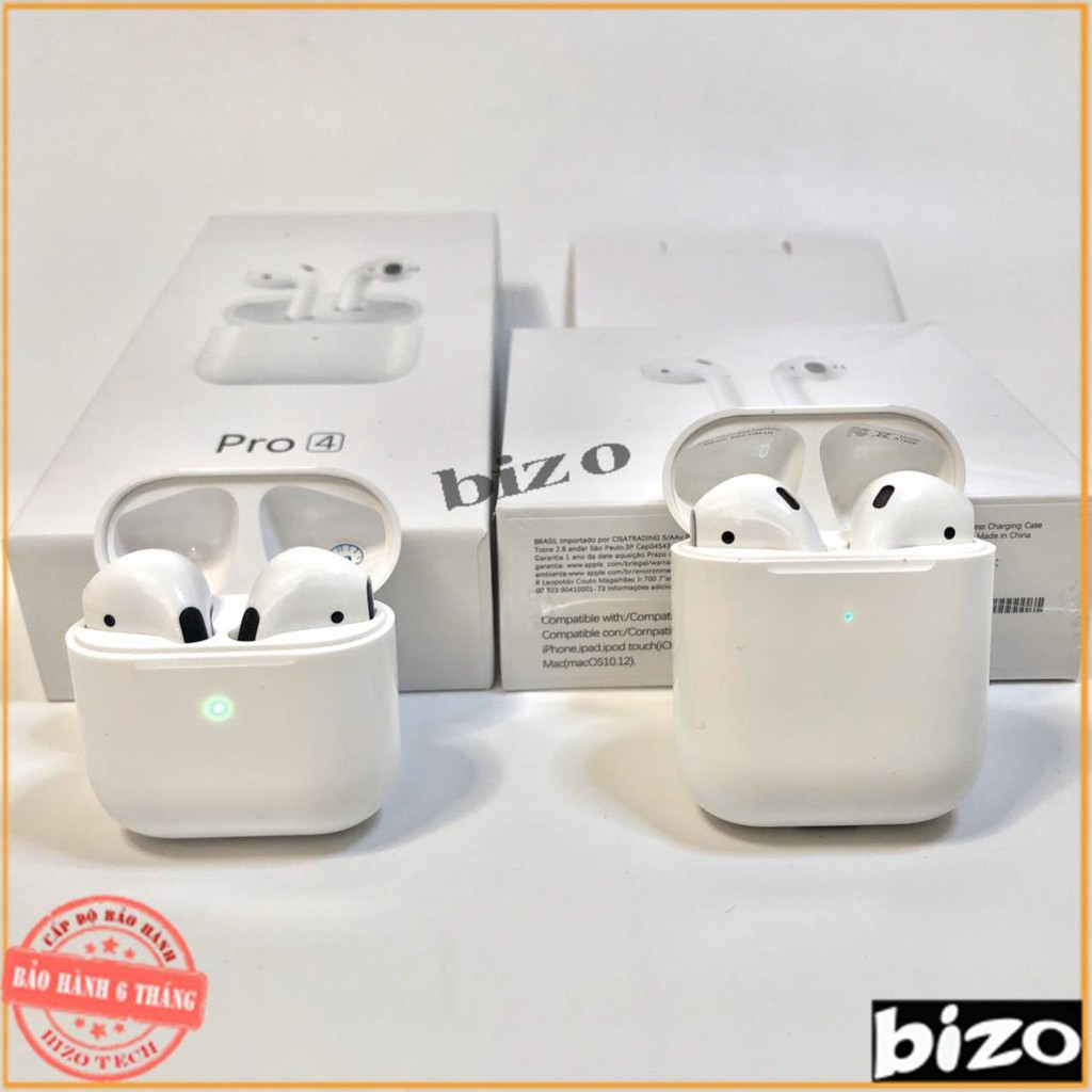 [BẢN NÂNG CẤP - BH 6 THÁNG]] Tai nghe mini Airpods Pro 4 Bluetooth 5.0 TWS, cảm biến, đổi tên, định vị chuẩn