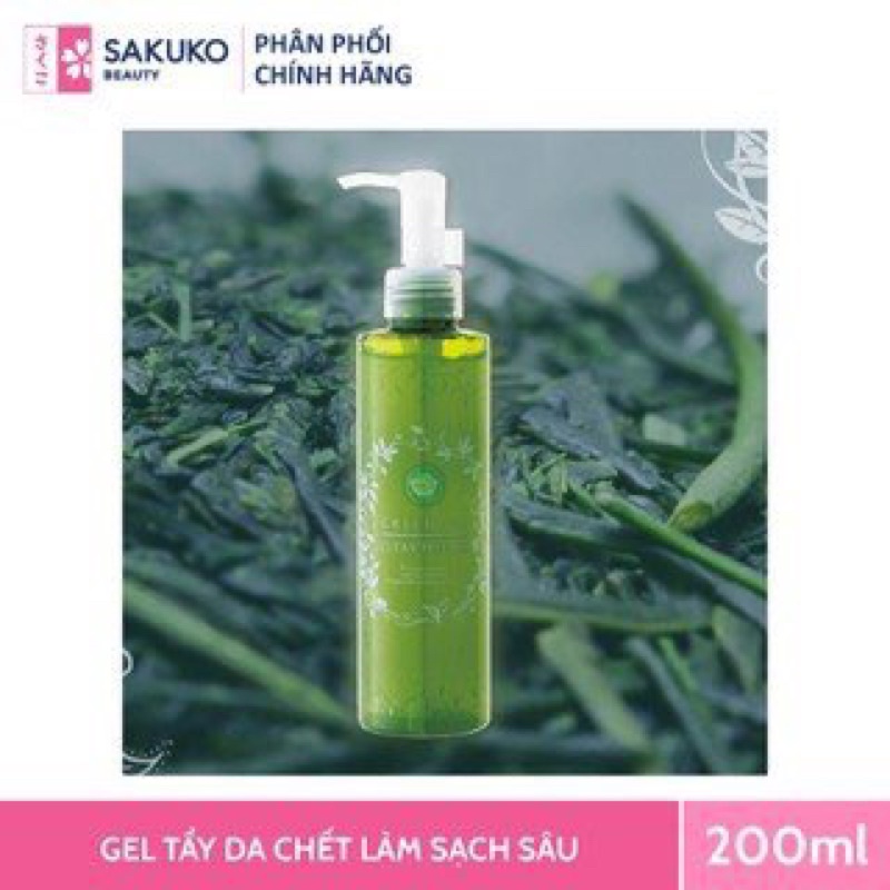 Gel tẩy da chết GREEN TEA làm sạch sâu 200ml-[SAKUKO-Hàng Nhật Nội Địa]