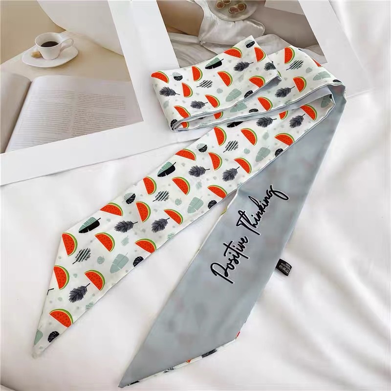 Dải lụa Seagloca in họa tiết dùng làm dây buộc tóc/ khăn quàng cổ thắt nơ cổ điển phong cách Pháp