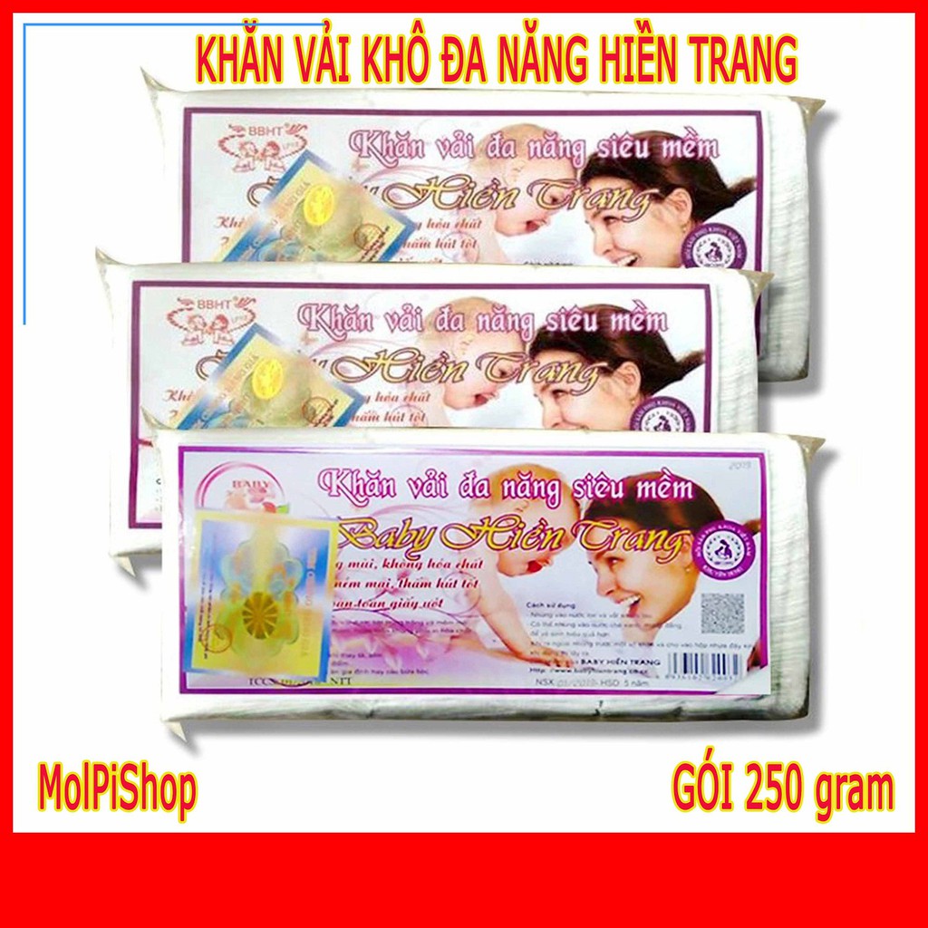 KHĂN VẢI KHÔ ĐA NĂNG HIỀN TRANG | Gói 270 gram | Đa Năng - Tiện Lợi | MOLPISHOP | MPS024