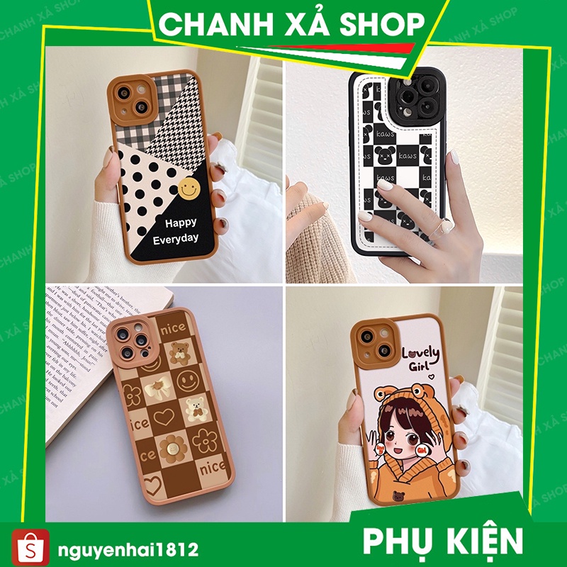 Ốp lưng iphone cạnh vuông lỗ camera gấu LineBear 6splus/7/7plus/8/8plus/x/xs/xsmax/11/11promax/12/13/pro/max/plus/promax