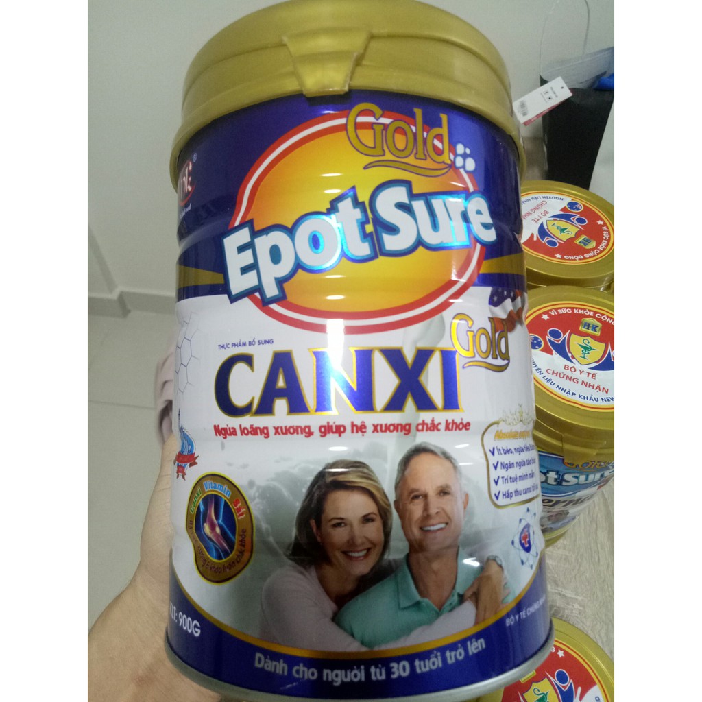 Sữa bột Epotsure Canxi Gold dưỡng chất ít béo, bổ sung Canxi 900g (hsd 2025)