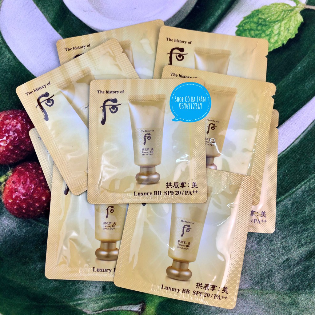 10 Gói Dùng Thử Kem Nền BB Cho Lớp Nền Trong Suốt Chuẩn Hàn Luxury BB Cream Whoo 1ml/gói