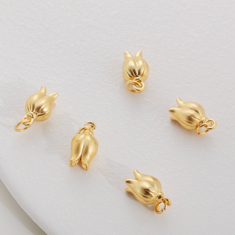 Túi Đồng 18k Bóng Lì Màu Vàng Bóng 7 * 14mm Tự Làm Mặt Trang Sức