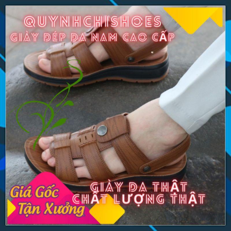 Dép sandal, giày sandal da bò đế kếp tăng chiều cao